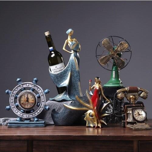 Creative American Wine Cabinet TV Cabinet Wine Rack Decorations Home decor Entrance Living Room Crafts Retro Small Ornaments