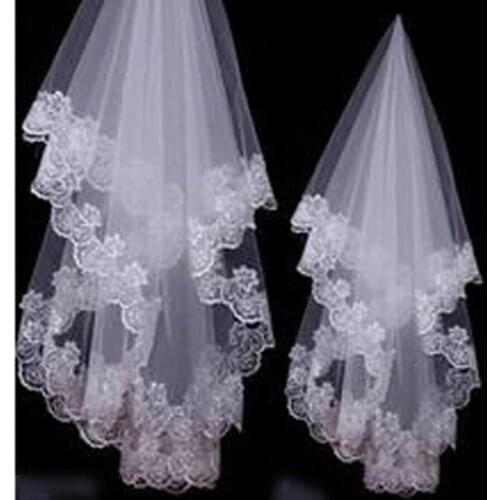 Lace Applique Elegant Wedding Veil Women White Ivory Color