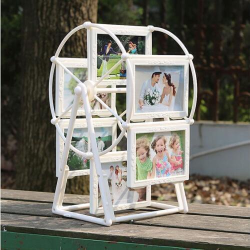 Multicolor optional 5 inch White Photo Frame Picture Frames Ferris Wheel Windmill Shape with sculpture 12pcs photo Home Decor
