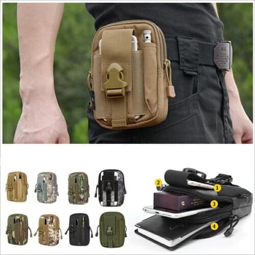 Tactical Molle Belt Pouch Military Bag Outdoor Sports Multifunctional Pockets Cell Phone Case Waterproof Wallet Hanging Neck Bag