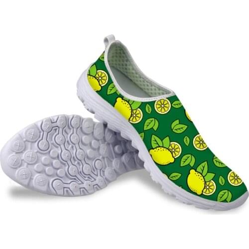 Trendy Design Women Slip-on Flats Girls 3D Fruit Pattern Loafers Ladies Beach Breathable Casual Mesh Sneakers Female