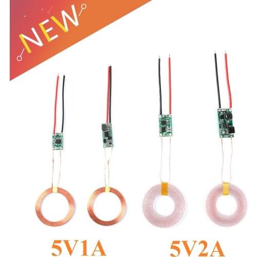 5v 1A/5V 2A Wireless Charger Module Large Current Wireless Power Supply Module Transmitter Receiver Charging Coil Module DIY