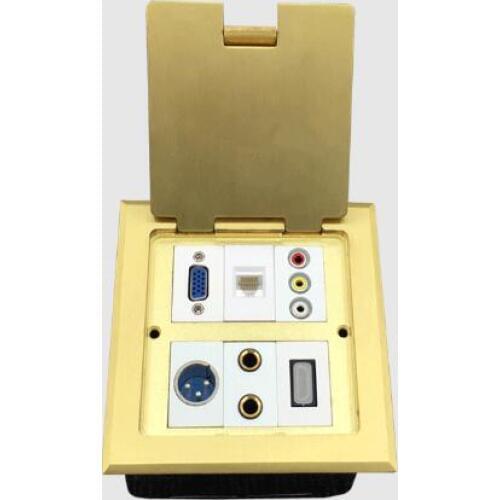 Multimedia plug all copper waterproof open type welding-free VGA audio and video HDMI Canon microphone ground socket