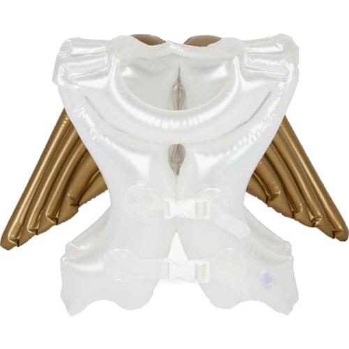 2021 Newest Arrival Baby Kids Inflatable Swimsuit Rings Angel Wings Thick PVC Constructed Summer Holiday Floating Tool