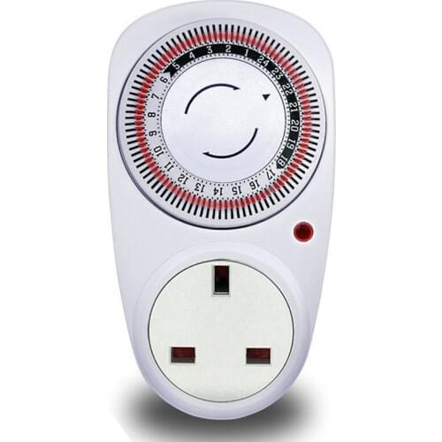 New 24 Hours UK Plug in Mechanical Grounded Programmable Timer Switch Smart Countdown Switch Socket Indoor Auto Power Off