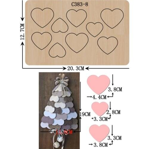 New Love, heart, pendant Wooden Die Scrapbooking C383-8 Cutting Dies Compatible with most die cutting machines