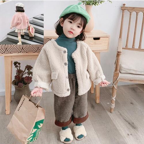 2019 baby girl fashion coat fake fur cardigan coats girls kids winter wear children clothing