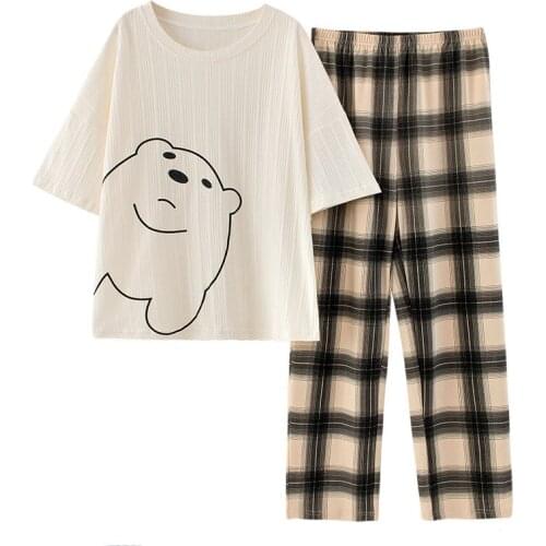 Pajamas Womens Home Pajamas Set Womens Pajamas Short Sleeve Printing Pajamas Loose Pajamas Set 2 Pajamas Set