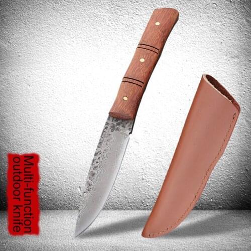 Manual forging outdoor tactics high hardness straight knife blade field survival knife carry knife sharp knife