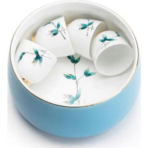 Hand-Painted Tea Basin Kung Fu Tea Set Tea Ceremony Accessories Writing-Brush Washer Ceramic Chinese-Style Tea Slag Tank CupWash