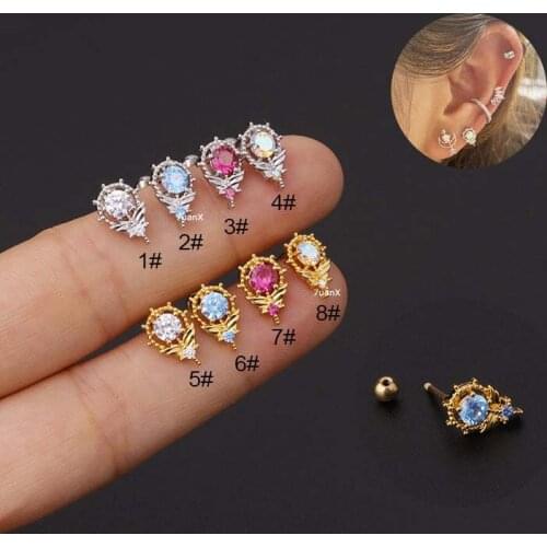 1 Piece Dragonfly Shape Stainless Steel Earings Stud Stainless Steel Barbell Helix Upper Lobe Piercing