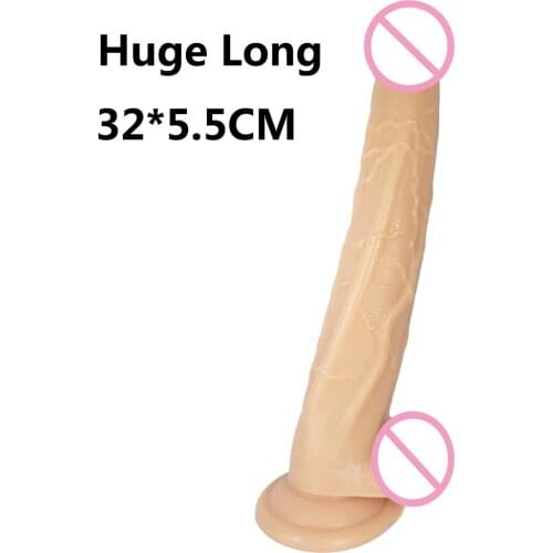 32*5.5CM Super Long Dildo for woman With Suction Cup Big Realistic Soft Dildos Anal butt plug for women masturbation sex toys