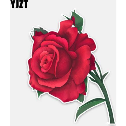 YJZT 12*15.8CM Mysterious Unique Roses Flowers Car Stickers Decor Bumper Car Window 11A1205