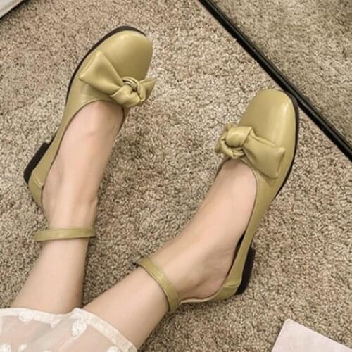 Women Flats Pu Fashion Bow Knot Elegant Ankle Strap Ladies Loafers Candy Colols Office Party Soft Female Footwear Autumn 2021