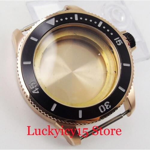 High Quality Rose Golden 43mm Watch Case Fit for ETA 2836 MIYOTA 8215 821A Automatic Movement
