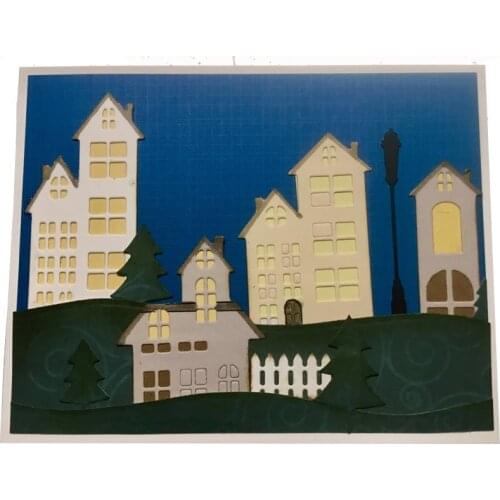 City Building Shape Decor Greeting Card Metal Cutting Dies Stencil DIY Scrapbook Paper Photo Album Craft Template Dies