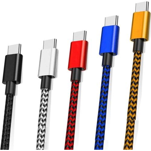 0.25/1/2/3 meter nylon USB Type C cable usb tipo c charging fast charging cables charger data cable for smartphone mobile phone