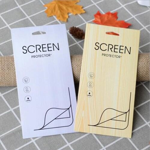 100PCS Retail 9*18cm Screen Protector Packaging Box Universal Mobile Phone Anti Shatter Film Package Paper Boxes With Hang Hole