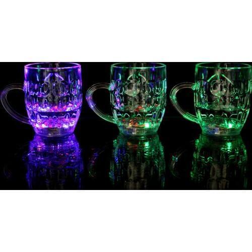 2pcs/lot LED Mug Cup Colorful Beer Barrel cups Flashing Blinking beer glass toby Home Party Barware KTV Bar Decoraion Kids Toys
