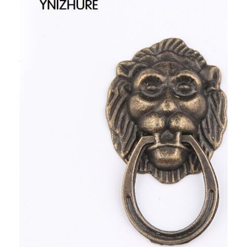 20pcs 28*48mm Antique Bronze Cartoon Lion Head Cabinet Handles Door Hardware Knobs cupboard Closet Drawer Pulls