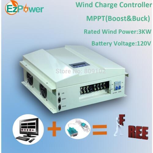 3KW 120V MPPT wind turbine charge controller(boost & buck), RS communication, LCD display