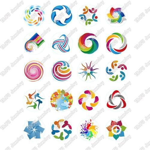 40pcs/lot 10mm 12mm 14mm 16mm Round Colorful Whirl Pattern Glass Cabochon for DIY Jewelry Making Findings & Components T043