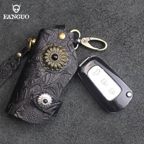 Cowhide Car Key Holder Genuine Leather Men key Pocket Keychain Women Housekeeper Original Designer Pouch Case Bag