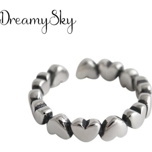 Bohemian Vintage Heart Rings For Women Charm Ring Party Wedding Fashion Jewelry Gifts