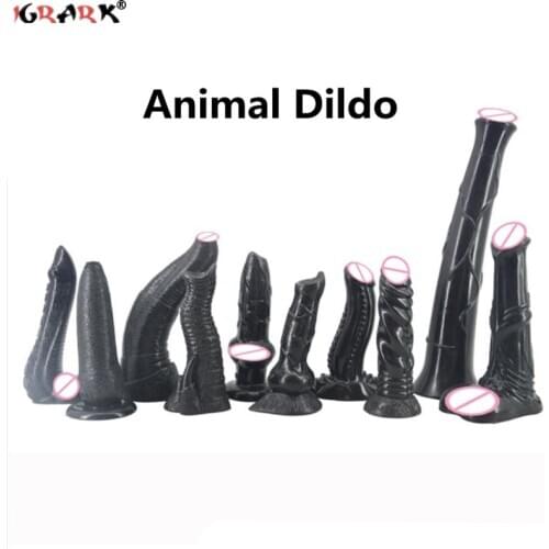 17 Size Big Animal Dildo Dog Horse Wolf Penis Cock With Suction Cup Sex Toys For Women Couples Vagina Anal Plug Masturbator