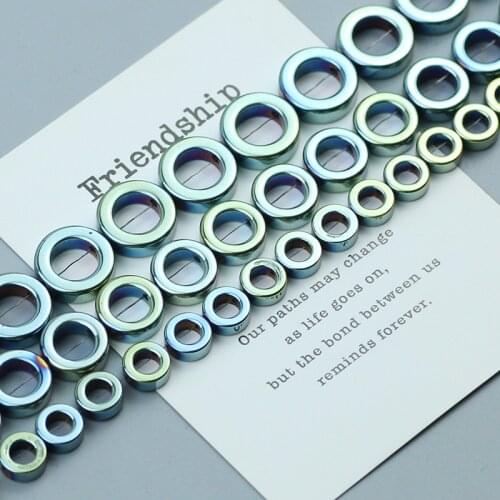 Hollow Round Green Hematite Stone Beads 8 10 12 14mm For Jewelry Making Natural DIY Bracelet Charm Accessories 15'' Findings