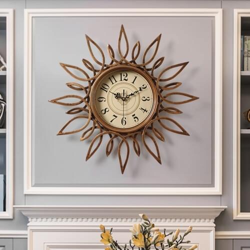 American fashion creative clock bedroom mute clock wall clock living room home light luxury art wall watch wall clock