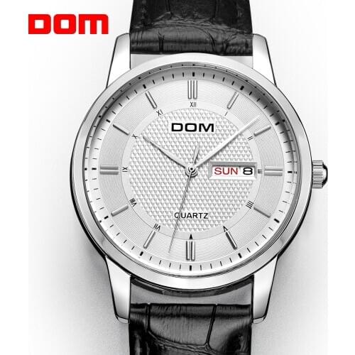 DOM Fashion Quartz Watches Men Luxury Brand Waterproof Leather Strap Mens Wrist Watch Relogio Masculino Male Clocks Man 2018
