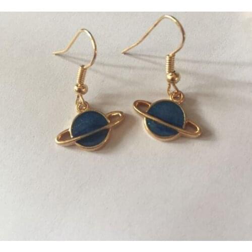 Ex552 Korean version New fashion Vintage bohemian alloy planet Saturn earrings Womens Jewelry Accessories