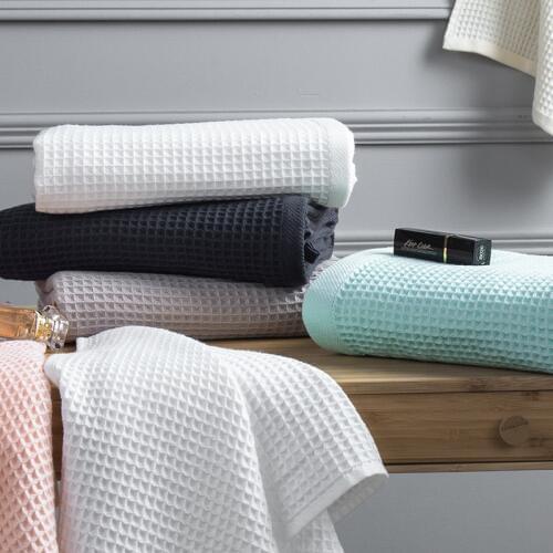 Cotton Waffle Bath Towels For Adults Plain Washcloth Face Care Bathroom Cotton Waffle Towel Bathtowel