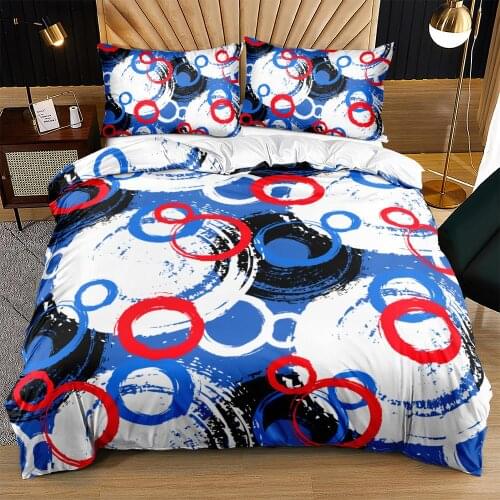Bohemian Pattern Bedding Set Bright Blue Red Duvet Cover Set Quilt Covers Pillow Shams King Queen Full Size 200x200 cm Bed Linen