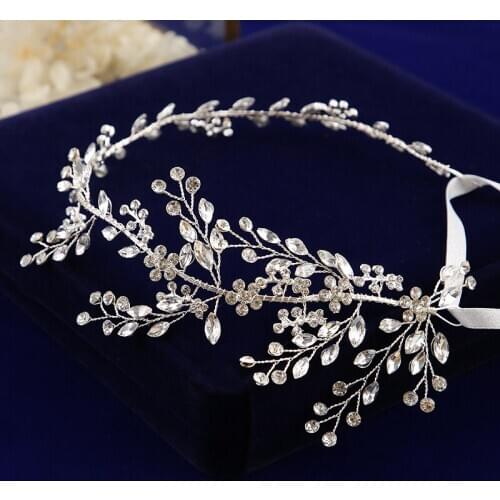 Korean Soft Wedding Handmade Hairbands Brides Rhinestone Tiara Head wear Crystal Hair Jewelry Bridal Hair Accessories