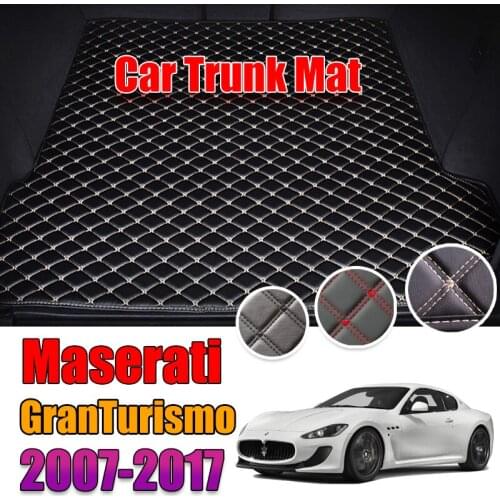 Custom Leather Car Trunk Mats For Maserati GranTurismo 2007-2017 Rear Trunk Floor Mat Tray Carpet Mud