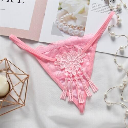 L'bellagiovanna sexy lace women panties tassul Female Thongs bow underwear g-strings girl intimates bragas pink black white 2198