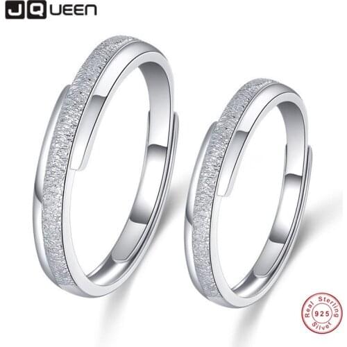 S925 Silver Sterling Silver Frosted Open Adjustable Ring for Men and Women Couple Irregular Ring Engagement Ring Jewelry Gift