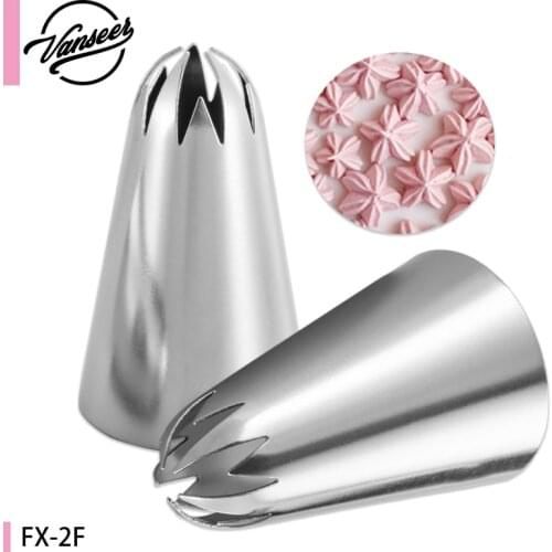 #2F Large Open Star Piping Nozzle for Cupcake Cake Decorating Tools Stainless Steel Icing Cream Nozzles Bakeware Pastry Tips