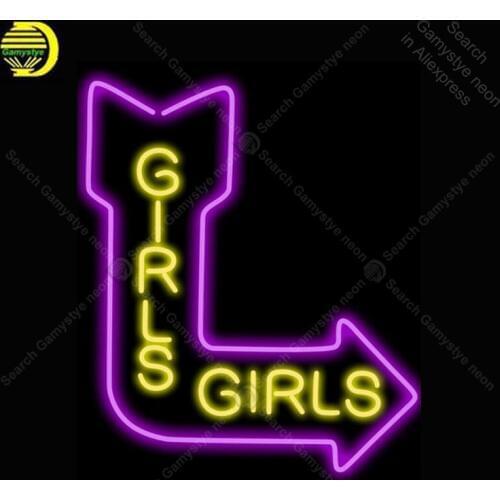 Neon Light Sign Girls Girls Arrow Neon Sign Decor Game Room Beer Bar Coffee Neon board lamp anuncio luminoso Atarii Live nude