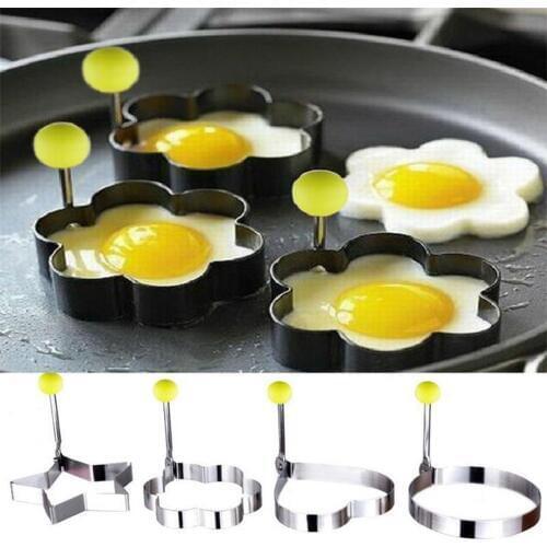 Stainless Steel Egg Shaper Egg Mold Cooking Tools Pancake Molds Ring Heart Flower Kitchen Gadget