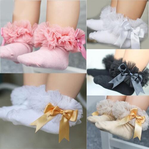 Pudcoco Sock For Girl Hot Newborn Baby Girls Kids Princess Bowknot Sock Lace Ruffle Frilly Ankle Socks