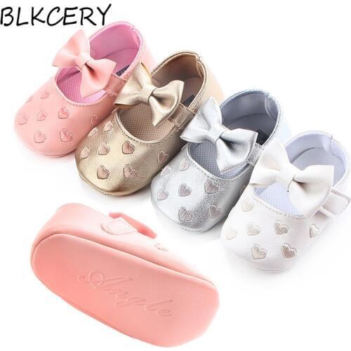 New Brand Leather Baby Girls Shoes Moccasins Toddler Moccs Shoe with Bow Soft Sole Non-slip Infant Crib Shoes Newborn Footwear