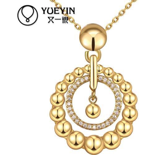Yellow Gold color necklace for Women Colar Feminina Bridal wedding Jewelry Inlaid Stone Rhinestone Simple elegant