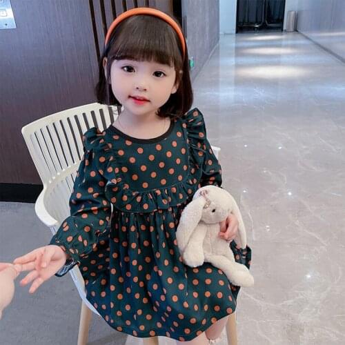 Toddler Girl Dresses Dot Pattern Girl Child Dress Casual Style Dress Kids Spring Autumn Costume Girl