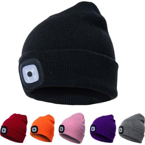 NEW LED Lighted Beanie Cap Hip Hop Men Women Knit Hat Hunting Camping Running Hat Christmas Gifts For Men And Women Dropship