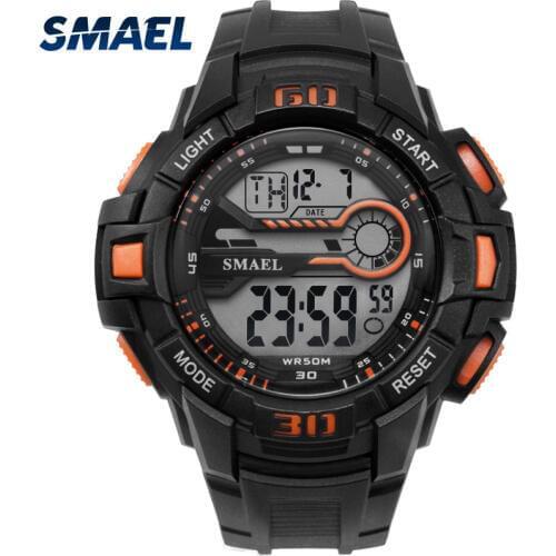 Sport Watches 5Bar Water Resist SMAEL Brand LED Watches Automatic Alarm Watch Men Big Dial 1513 Digital Wrist Watches Waterproof