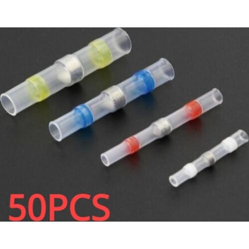 10/20/30/50PCS Heat Shrink Solder Seal Wire Connector Insulated Waterproof Terminals Connectors Automotive Marine Butt Kit