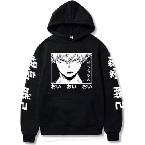 My Hero Academia manga Men Women Hoodies Japanese Anime Bakugou Katsuki Printed Streetwear Casual hoodies Sweatshirts